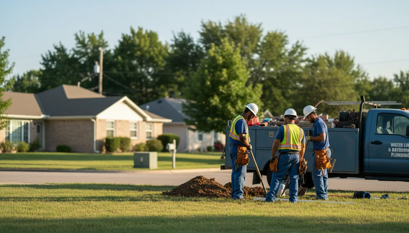 Residential water line and bathroom plumbing service in Plevna, MT